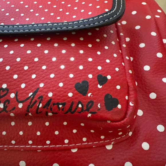 Disney Parks Minnie Mouse Red Polka Dot Satchel Turn Lock Purse Bag - Picture 7 of 8